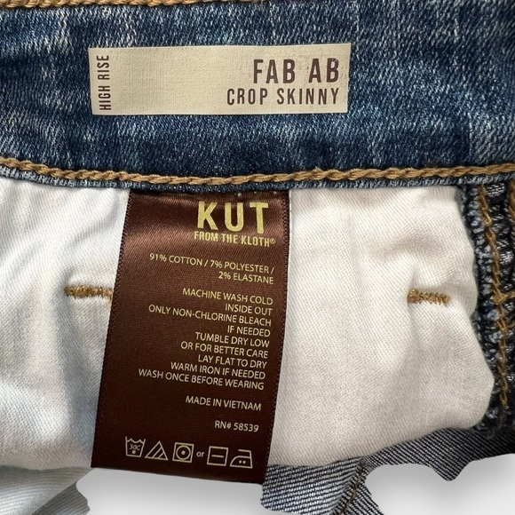 KUT From the KLOTH High Rise Fab AB Crop Skinny Jeans Distressed Plus Size 20W - Picture 12 of 13
